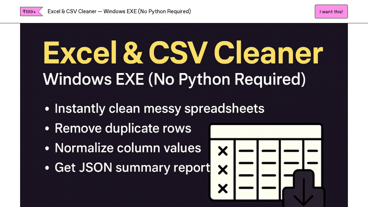 Excel & CSV Cleaner — Windows EXE screenshot