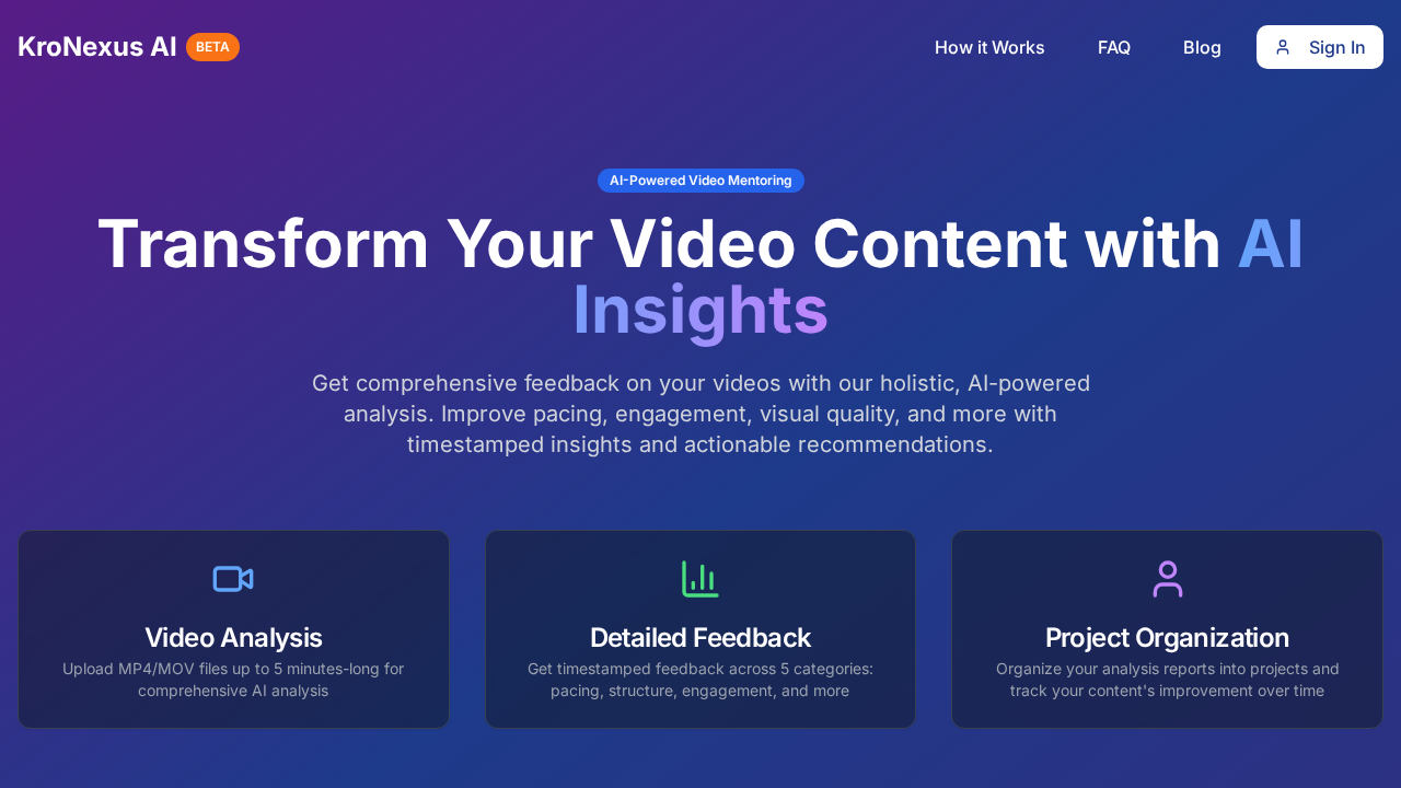 Video Analysis Studio - KroNexus AI screenshot