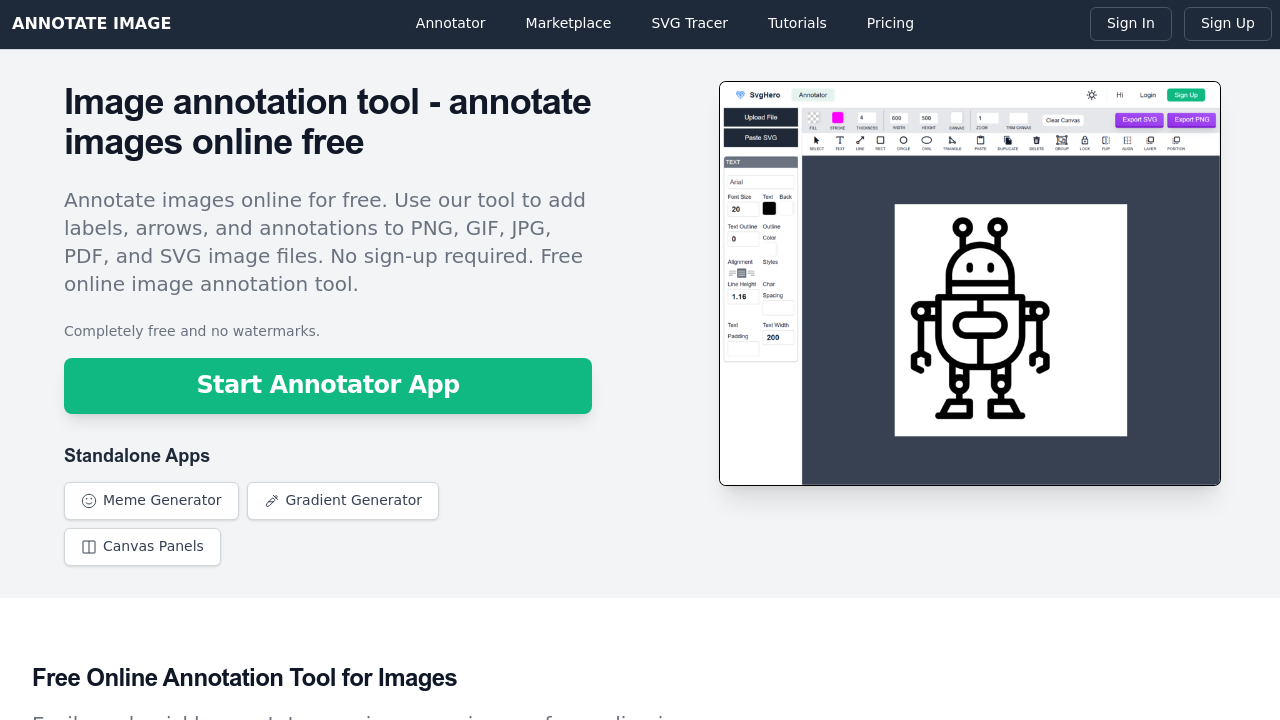Annotate Image screenshot