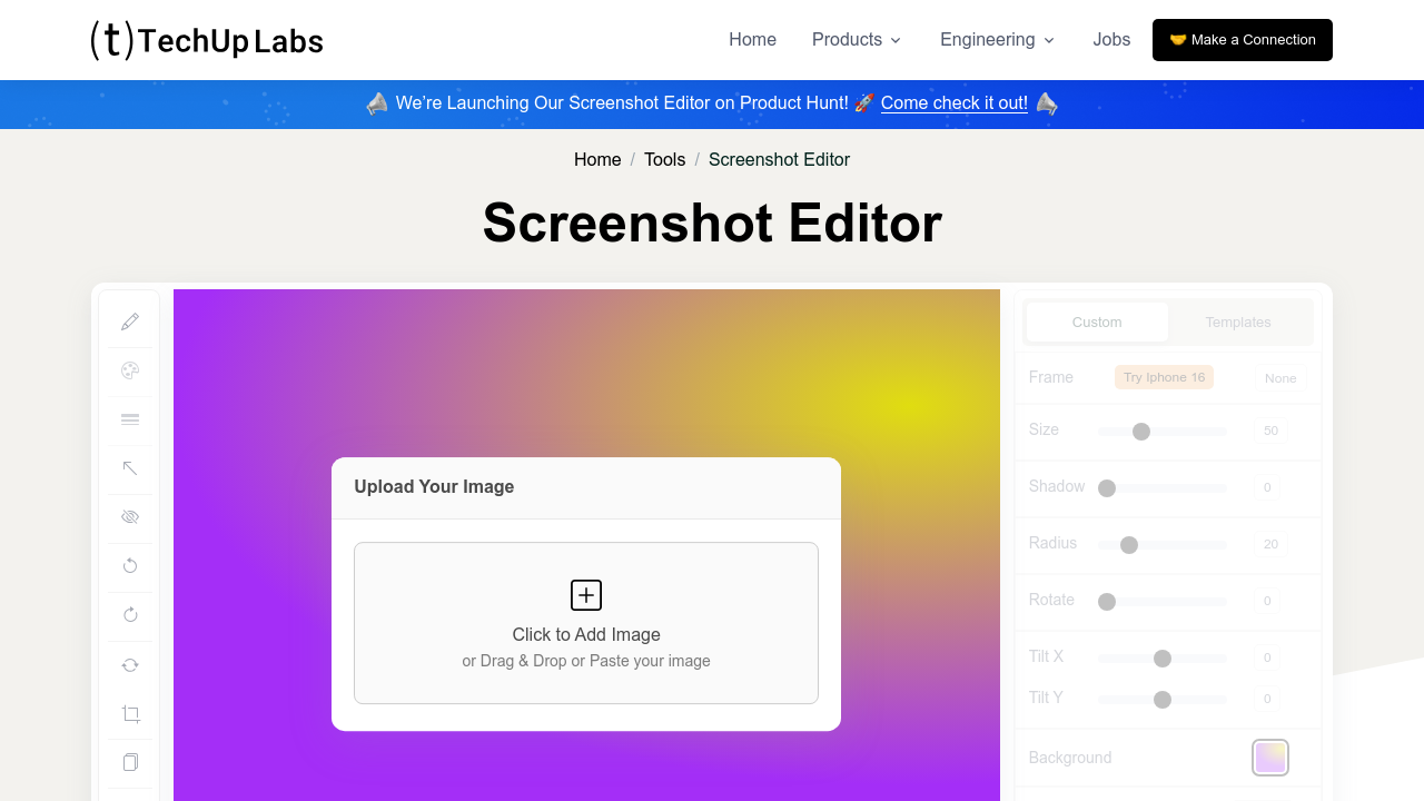 TechUp Labs - Screenshot Editor Tool screenshot