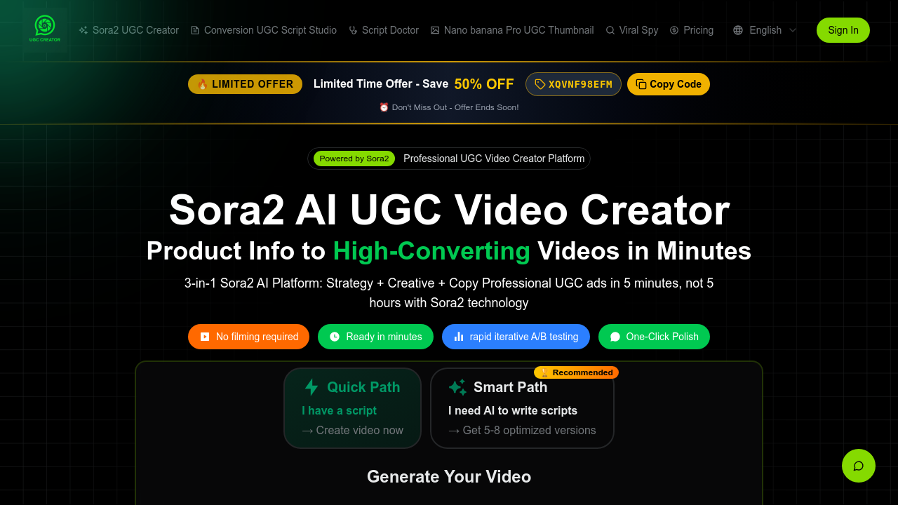 AI UGC Video Creator screenshot
