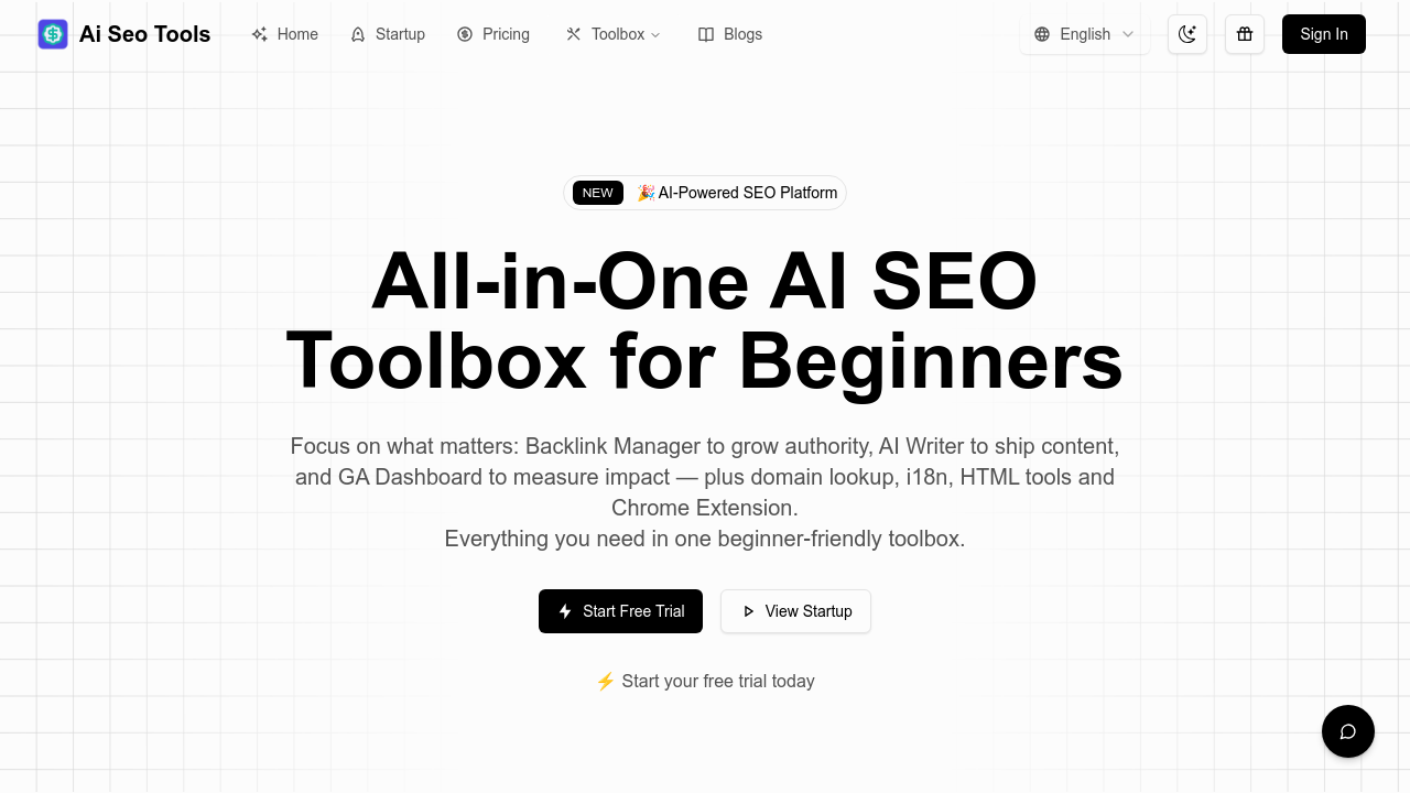 AI SEO Tools for Startup screenshot