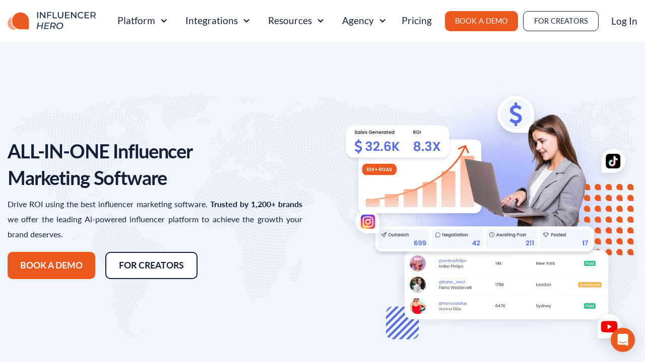 Influencer Hero screenshot