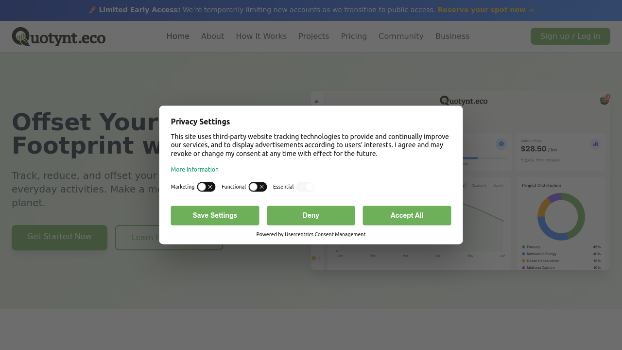 Quotynt.eco screenshot