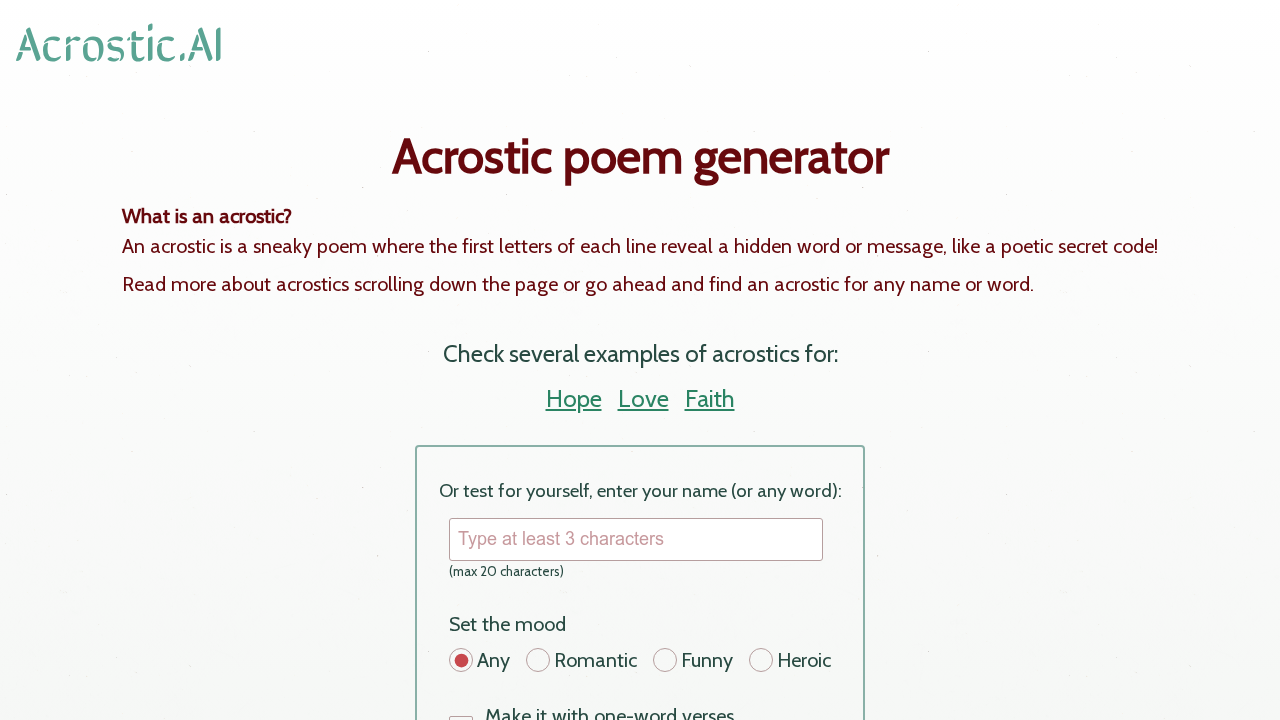 acrostic.ai screenshot