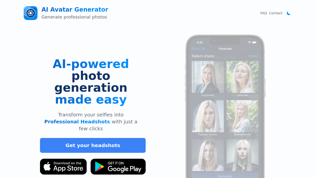 AI Headshot Generator screenshot
