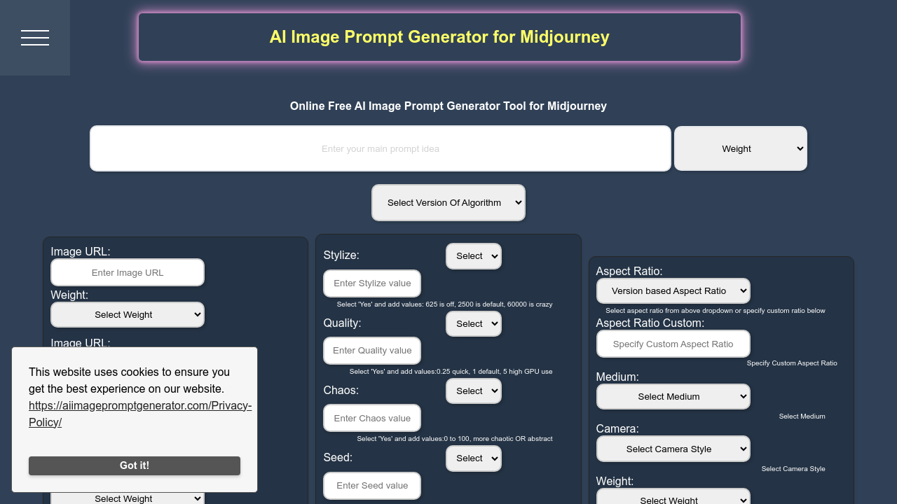 AI Image Prompt Generator screenshot