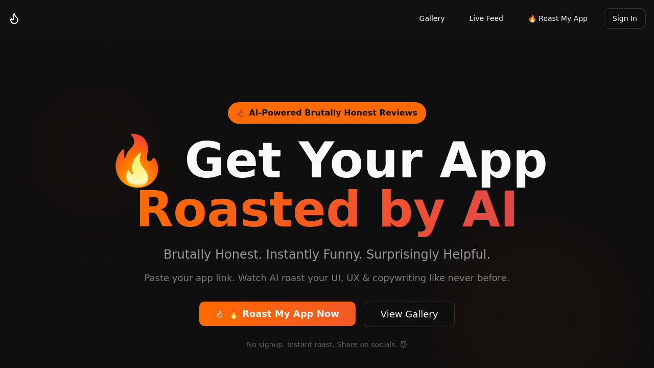 RoastMyApp screenshot