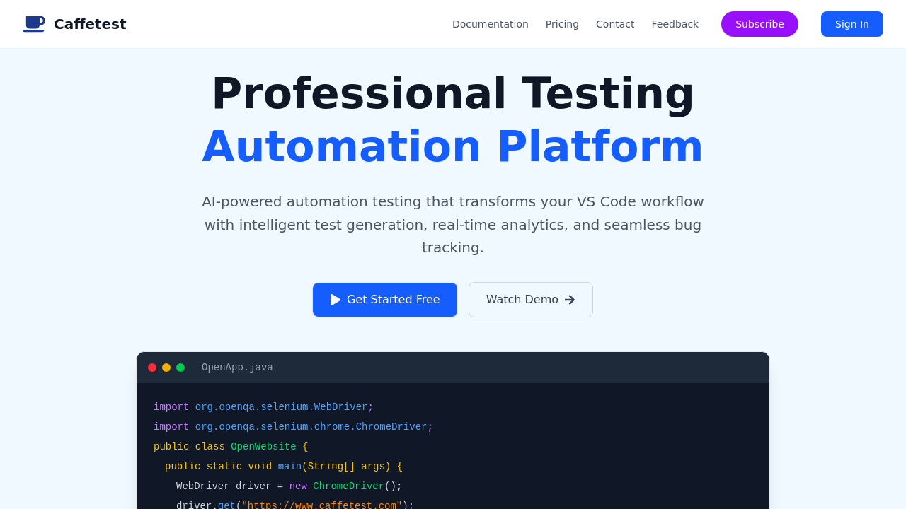 Caffetest screenshot