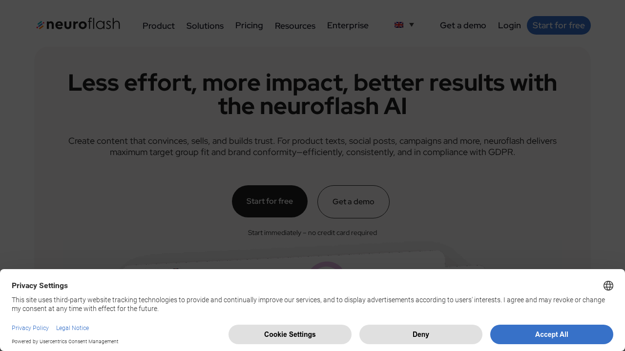 NeuroFlash screenshot