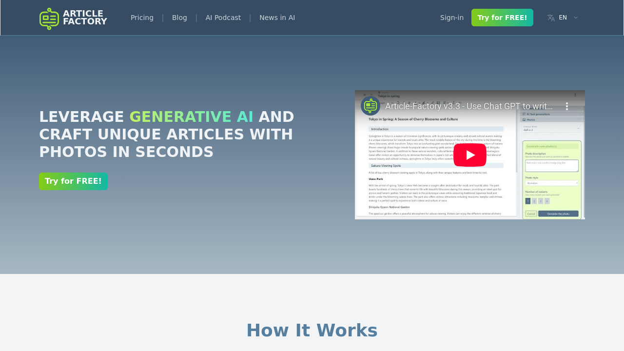 Article Factory screenshot