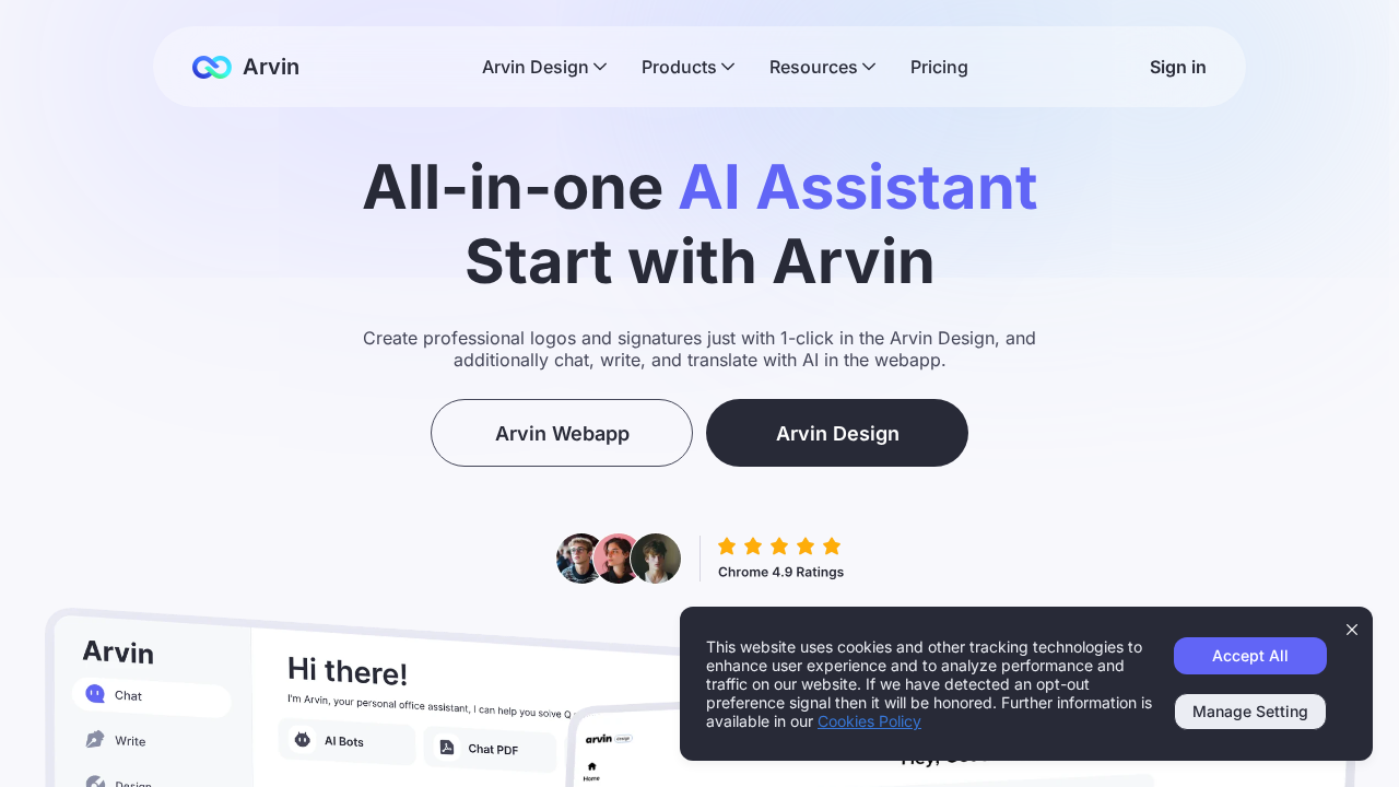 Arvin.chat screenshot