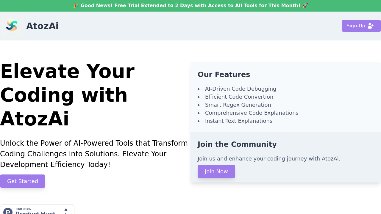 Atozai.in screenshot
