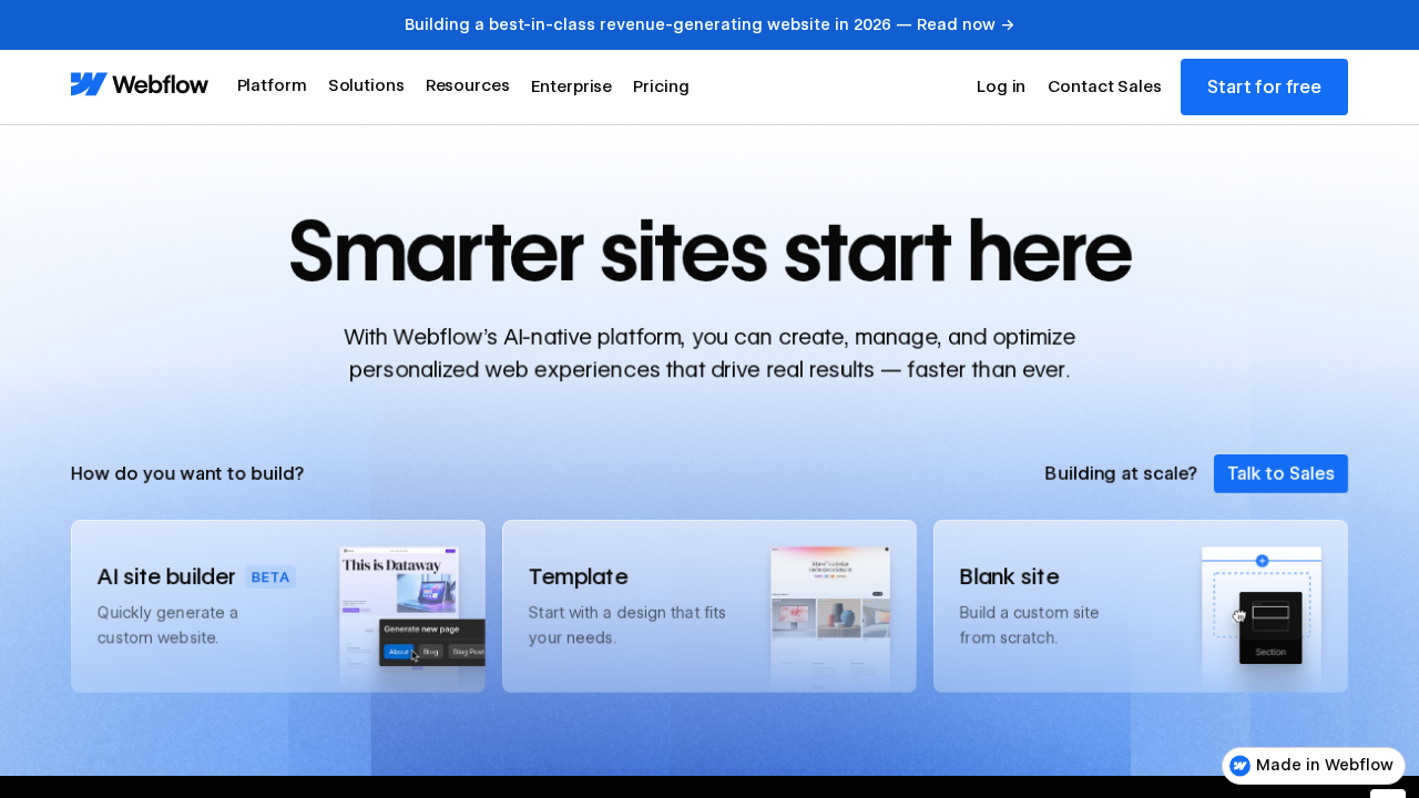 Webflow.io screenshot