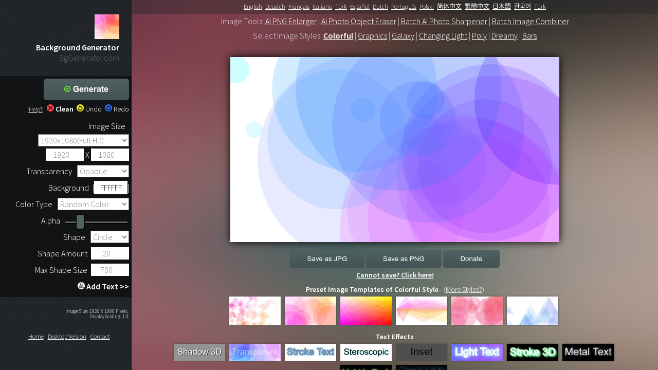 bggenerator.com screenshot