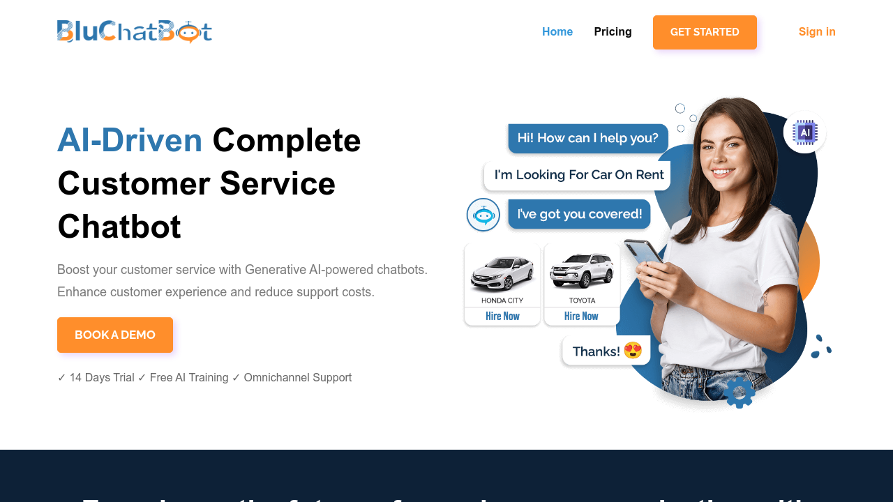 BluChatbot screenshot