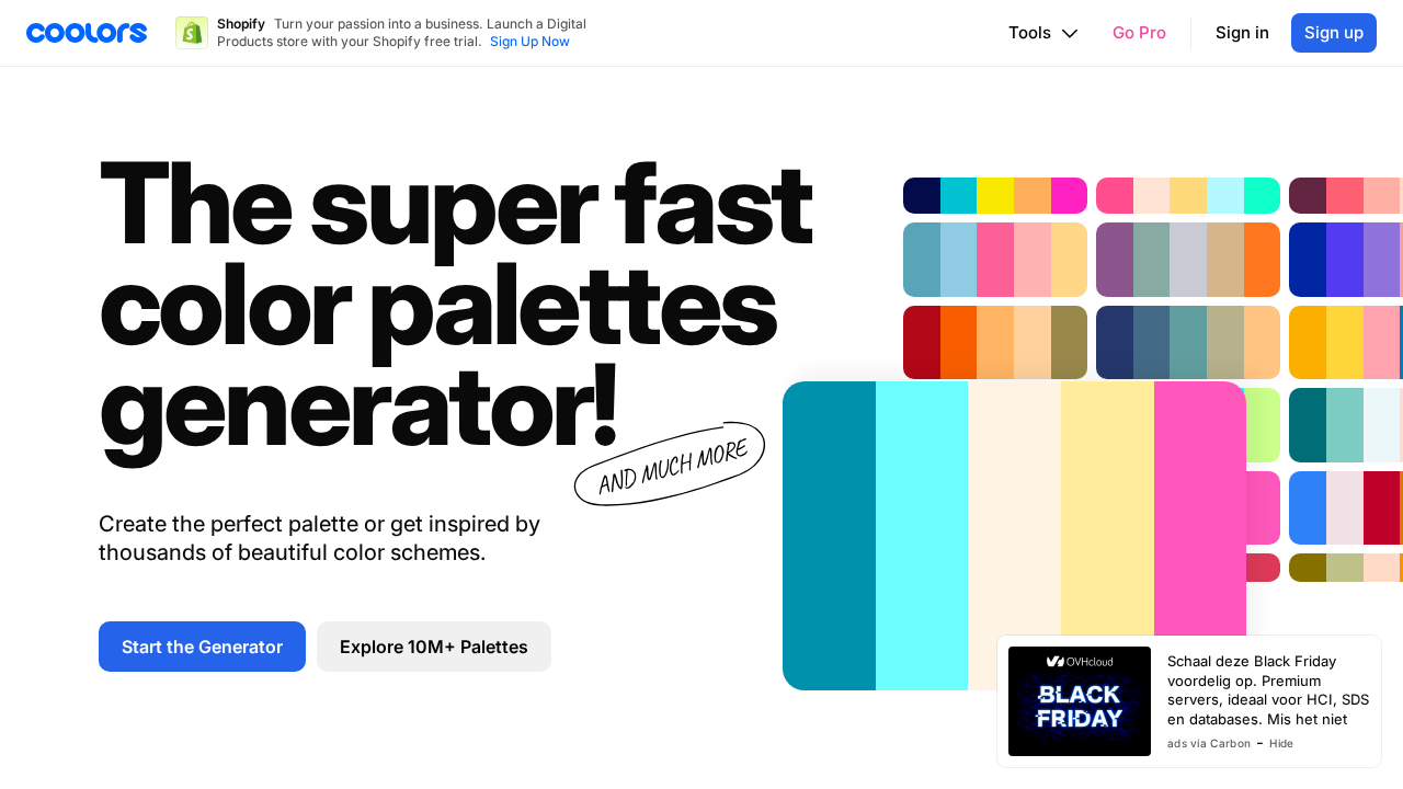 Coolors.co screenshot