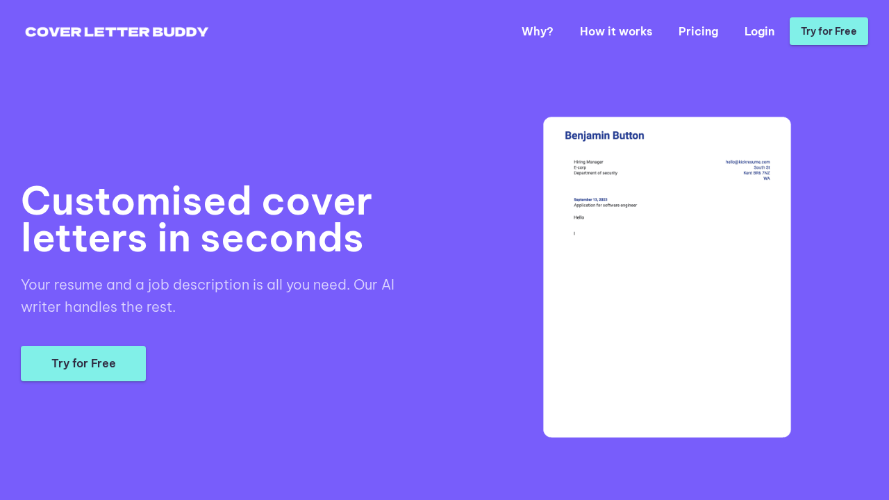 CoverLetterBuddy screenshot