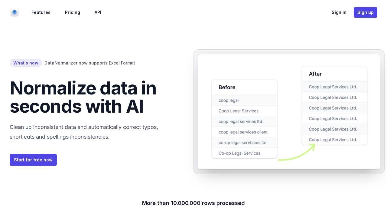 DataNormalizer.com screenshot