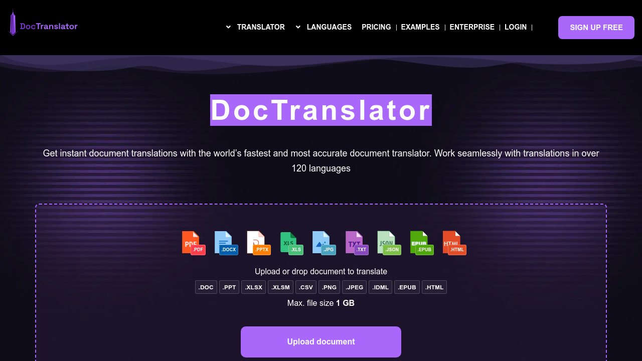 DocTranslator screenshot