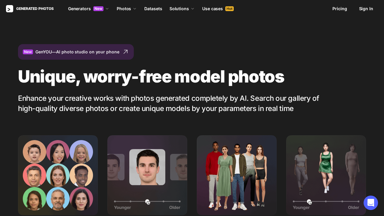 generated.photos screenshot