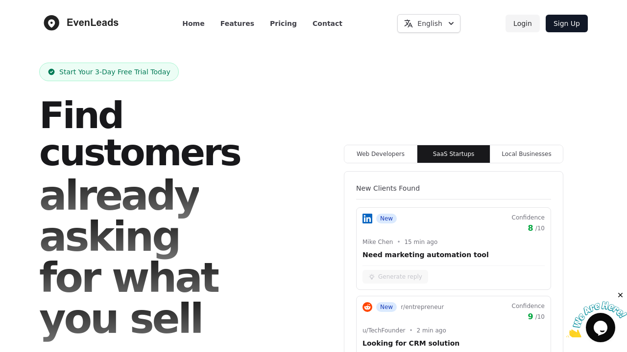 EvenLeads screenshot