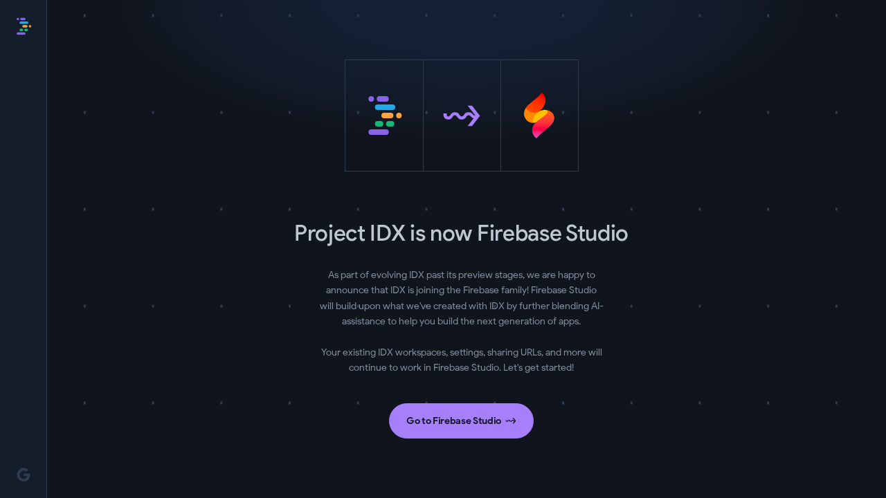 Firebase Studio screenshot