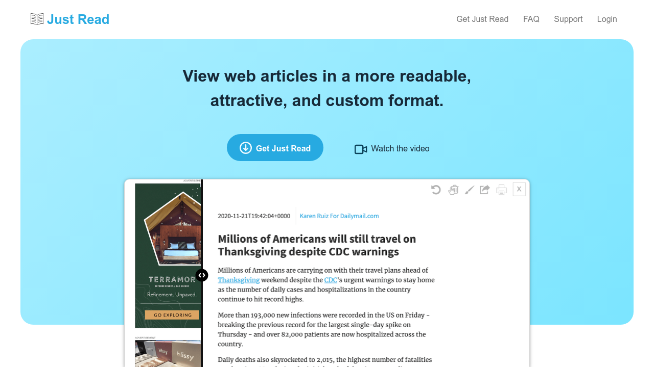 Just Read screenshot