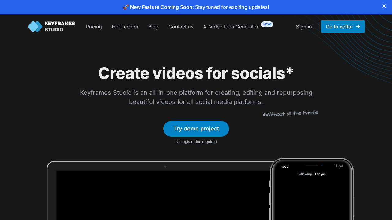 Keyframes Studio screenshot