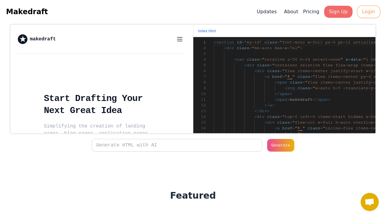 Makedraft screenshot