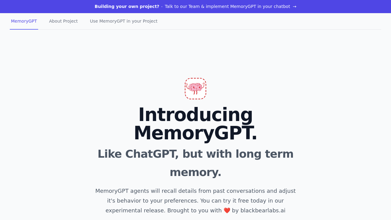 MemoryGPT screenshot