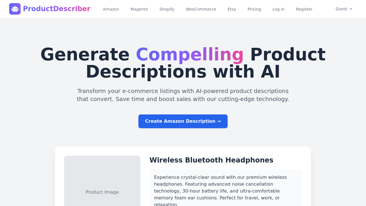 ProductDescriber screenshot