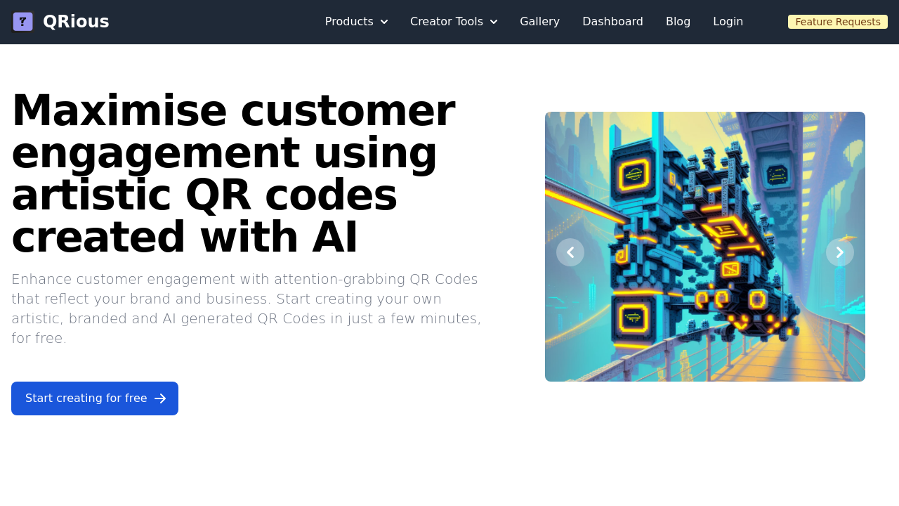 qrious.art screenshot