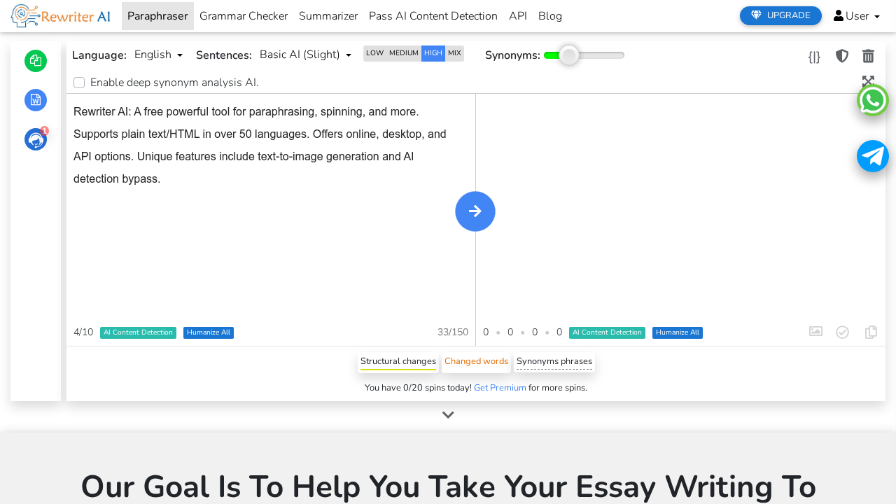 Rewriter.ai screenshot