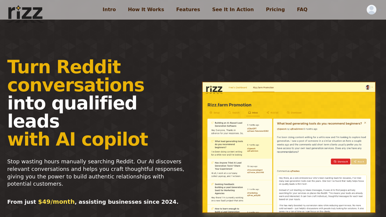 Rizz.farm screenshot