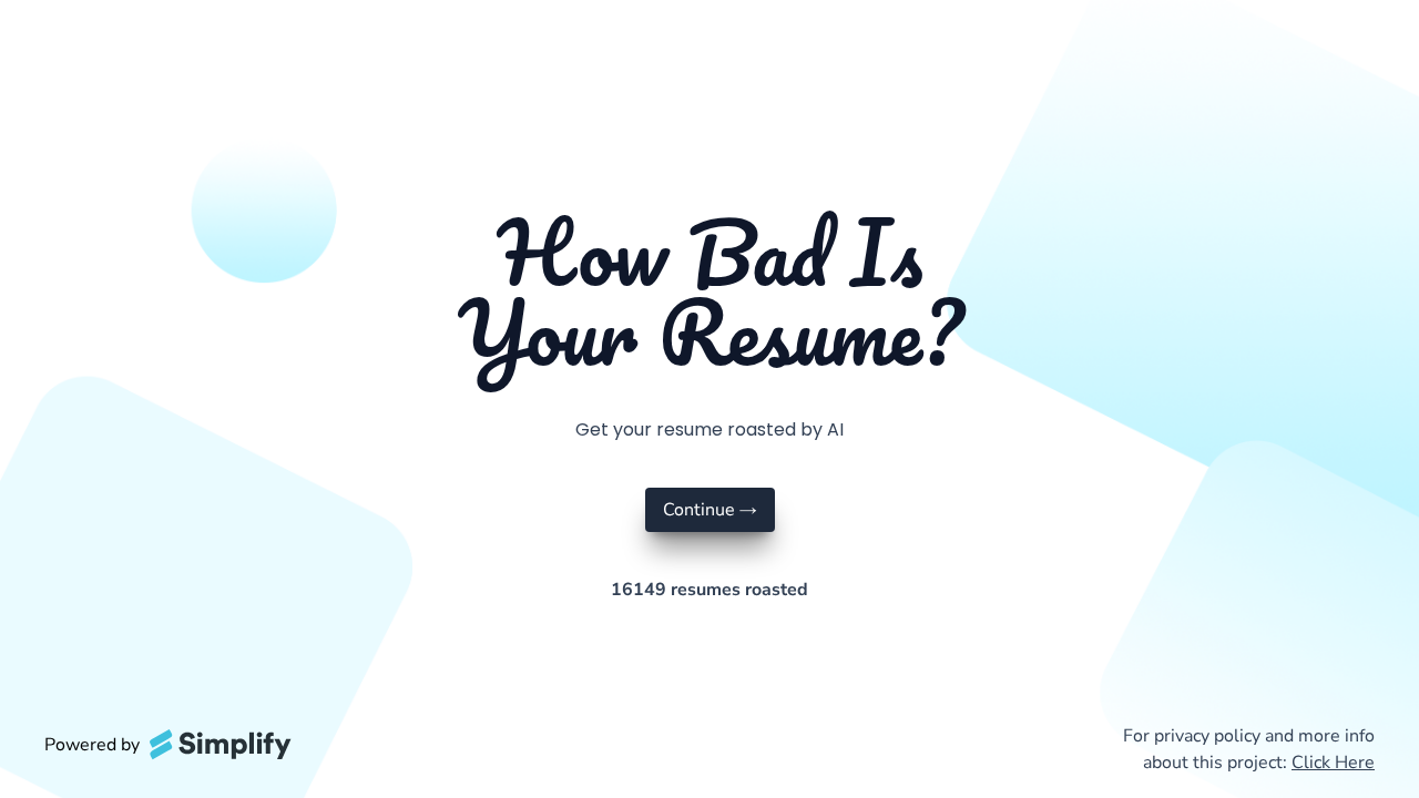 roastmyresu.me screenshot