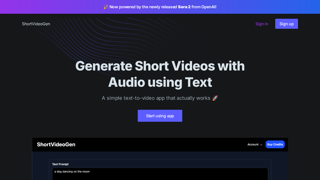 shortgen.video screenshot