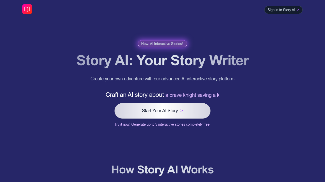 StoryAI.cc screenshot