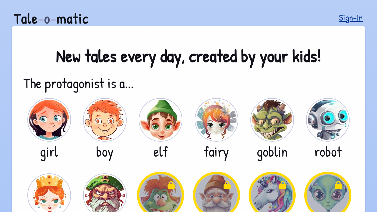 Taleomatic screenshot