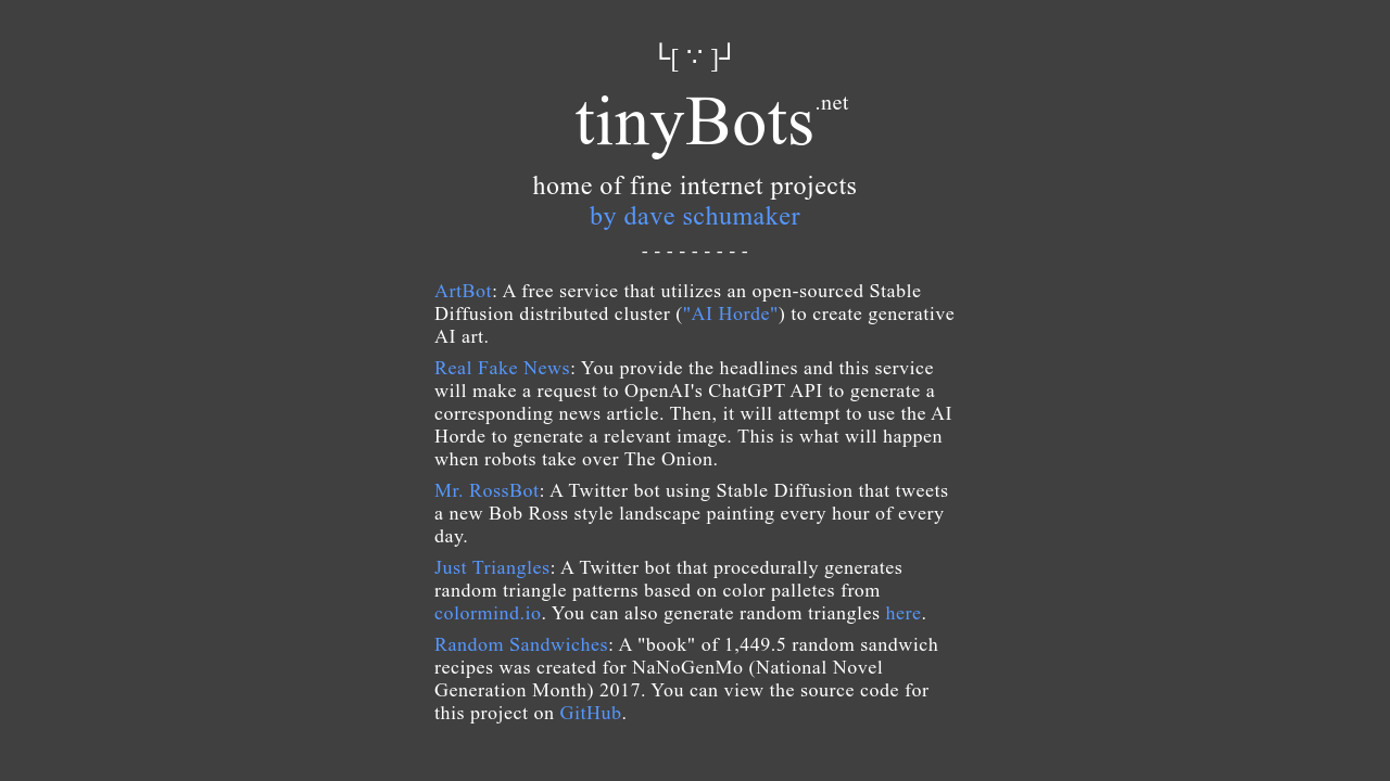 tinybots.net screenshot