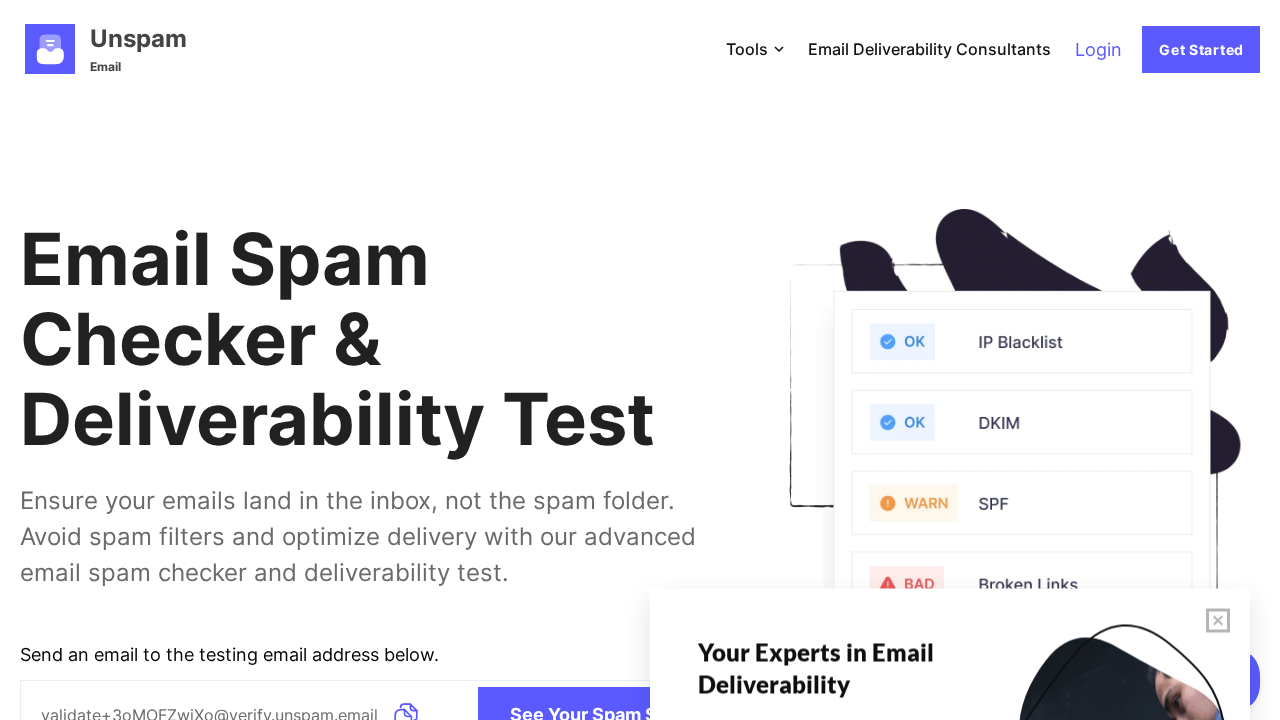 unspam.email screenshot