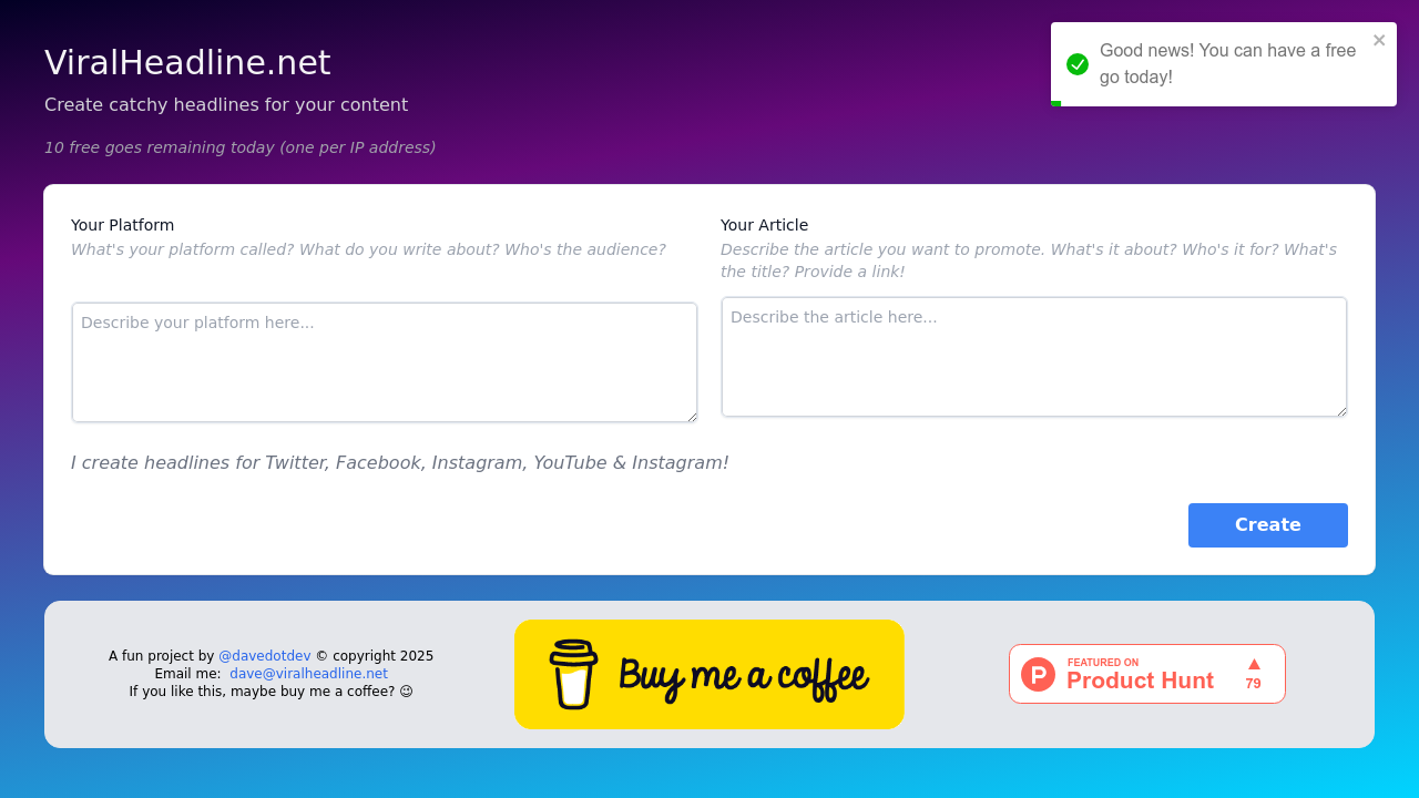 ViralHeadline.net screenshot