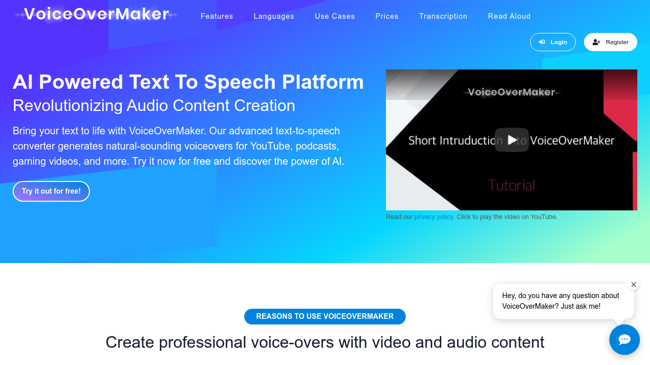 VoiceOverMaker.io screenshot