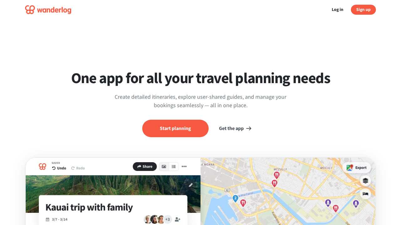 Wanderlog screenshot
