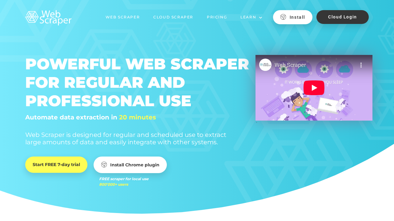 webscraper.io screenshot
