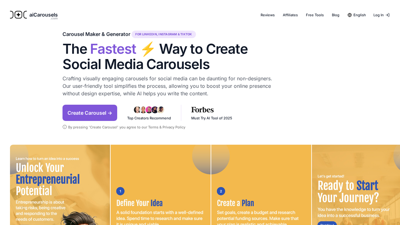 aiCarousels.com screenshot