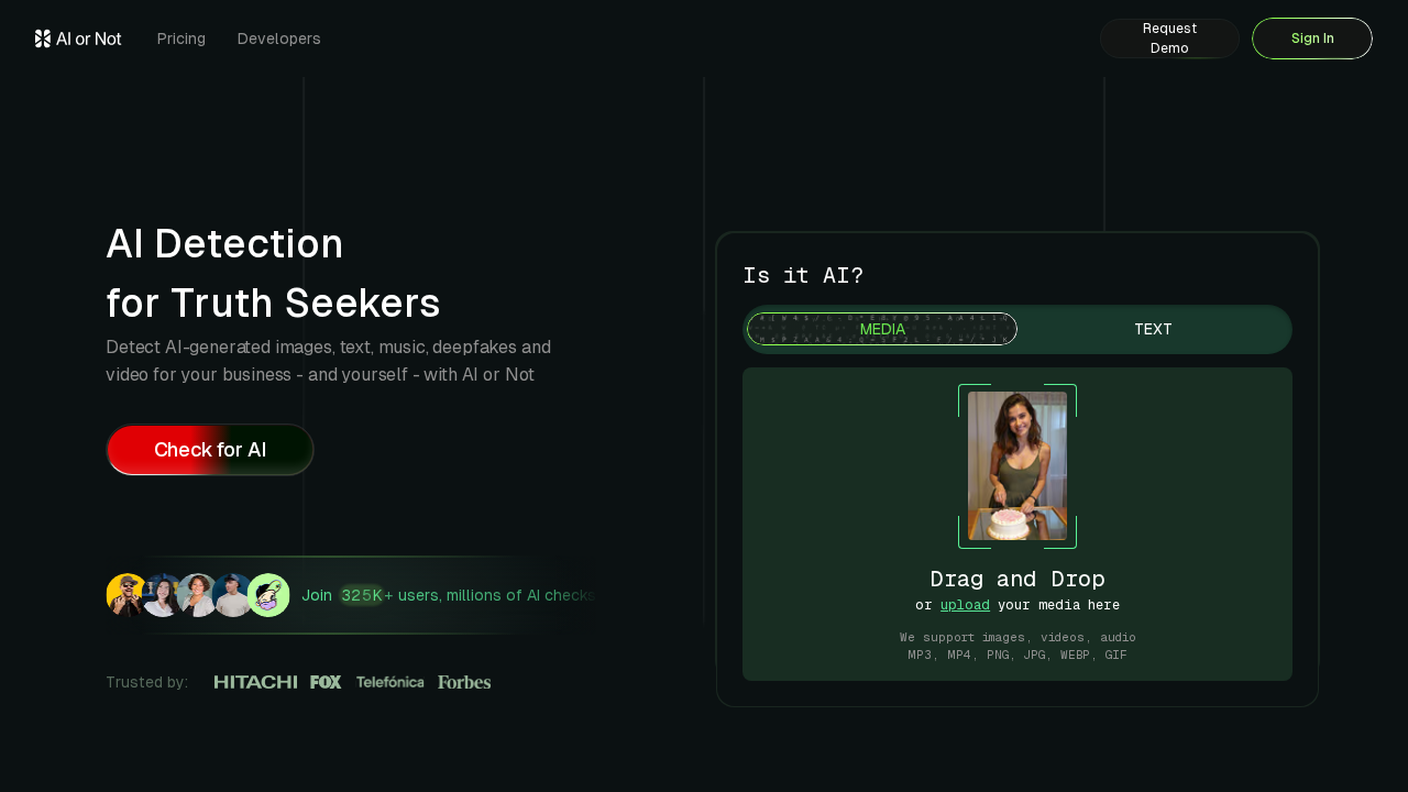 aiornot.com screenshot