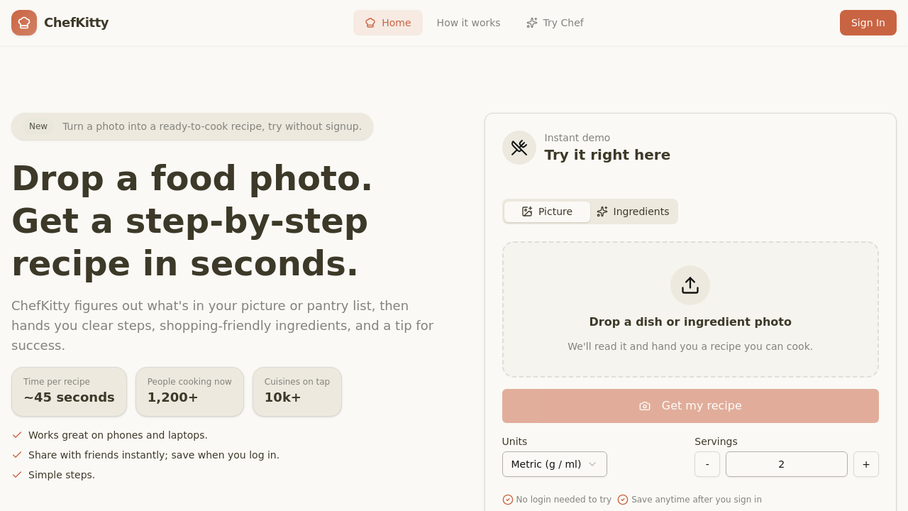 ChefKitty.ai screenshot