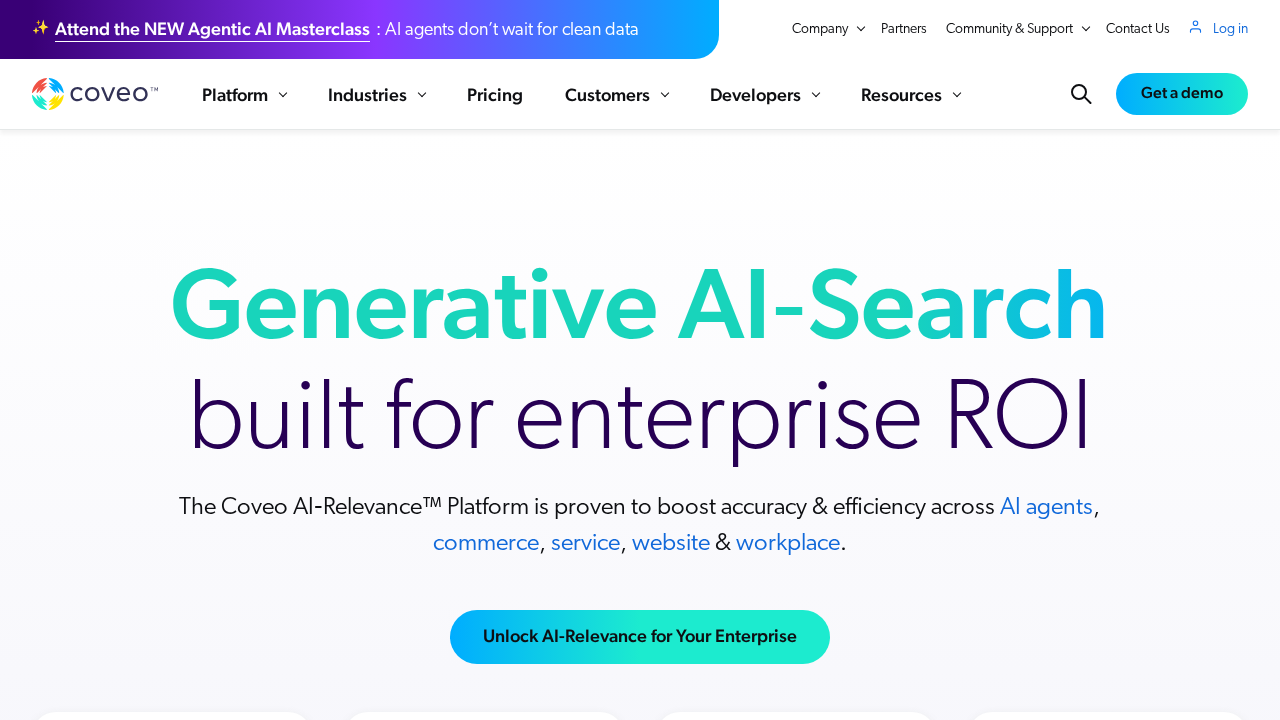 Coveo AI-Relevance™ Platform screenshot