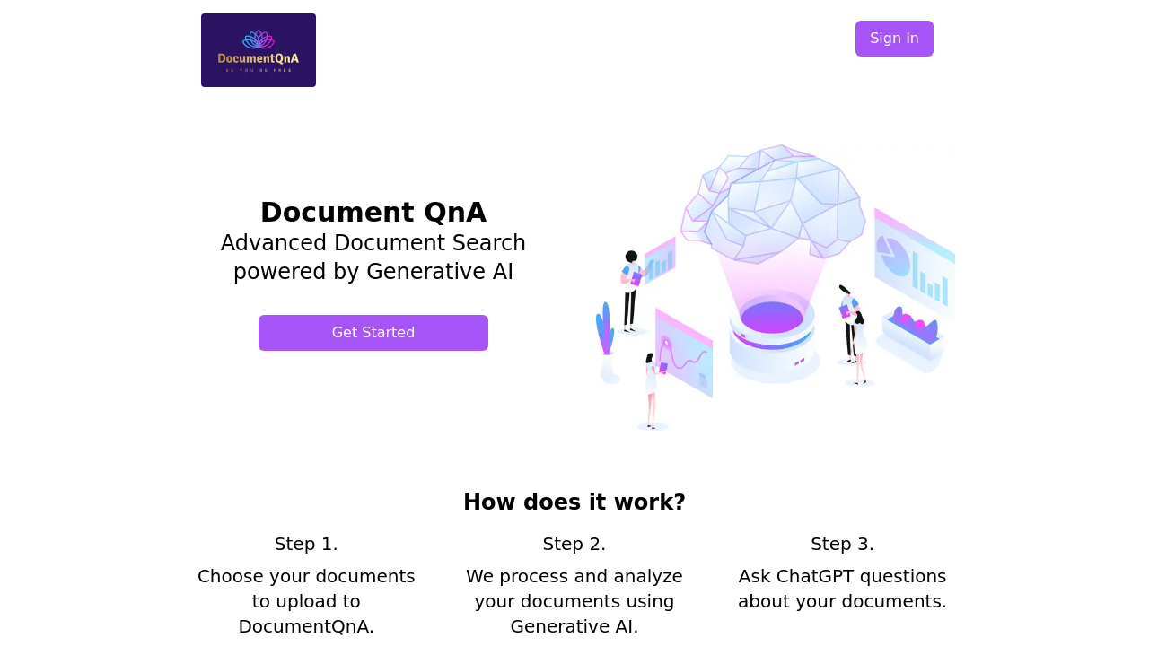 DocumentQnA screenshot
